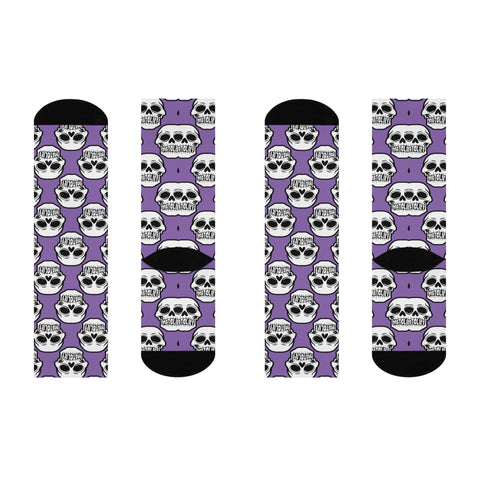 Purple MotoLife Cushioned Crew Socks