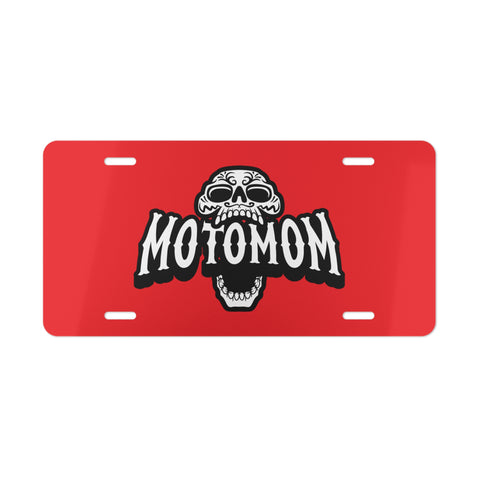 Red MotoMom Vanity Plate