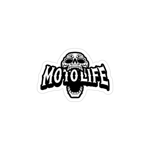 Skull Moto Life - Transparent Outdoor Stickers, Die-Cut, 1pcs