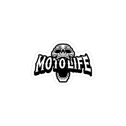 Skull Moto Life - Transparent Outdoor Stickers, Die-Cut, 1pcs